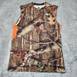 Starter Shirt Mens X-Large Mossy Oak Break-Up Camo Dri-Star Sleeveless Orange